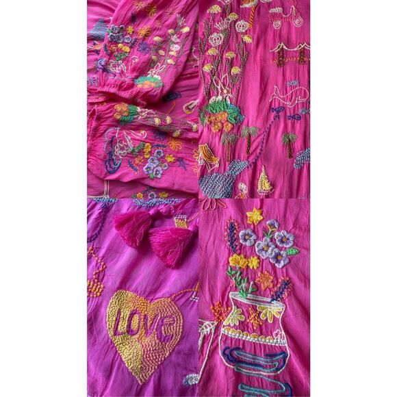 Johnny Was Pink Zadonia Embroidered Blouse - Picture 8 of 12